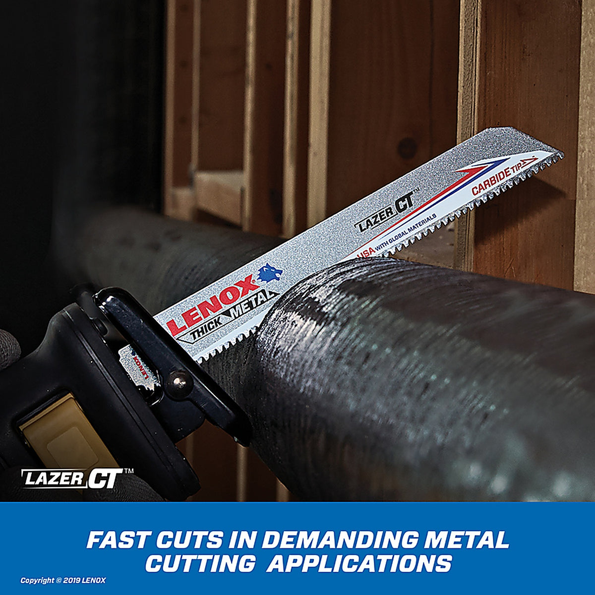 Lenox - 2014212 - Lazer CT 4 in. Carbide Tipped Reciprocating Saw Blade 8 TPI 1 pc