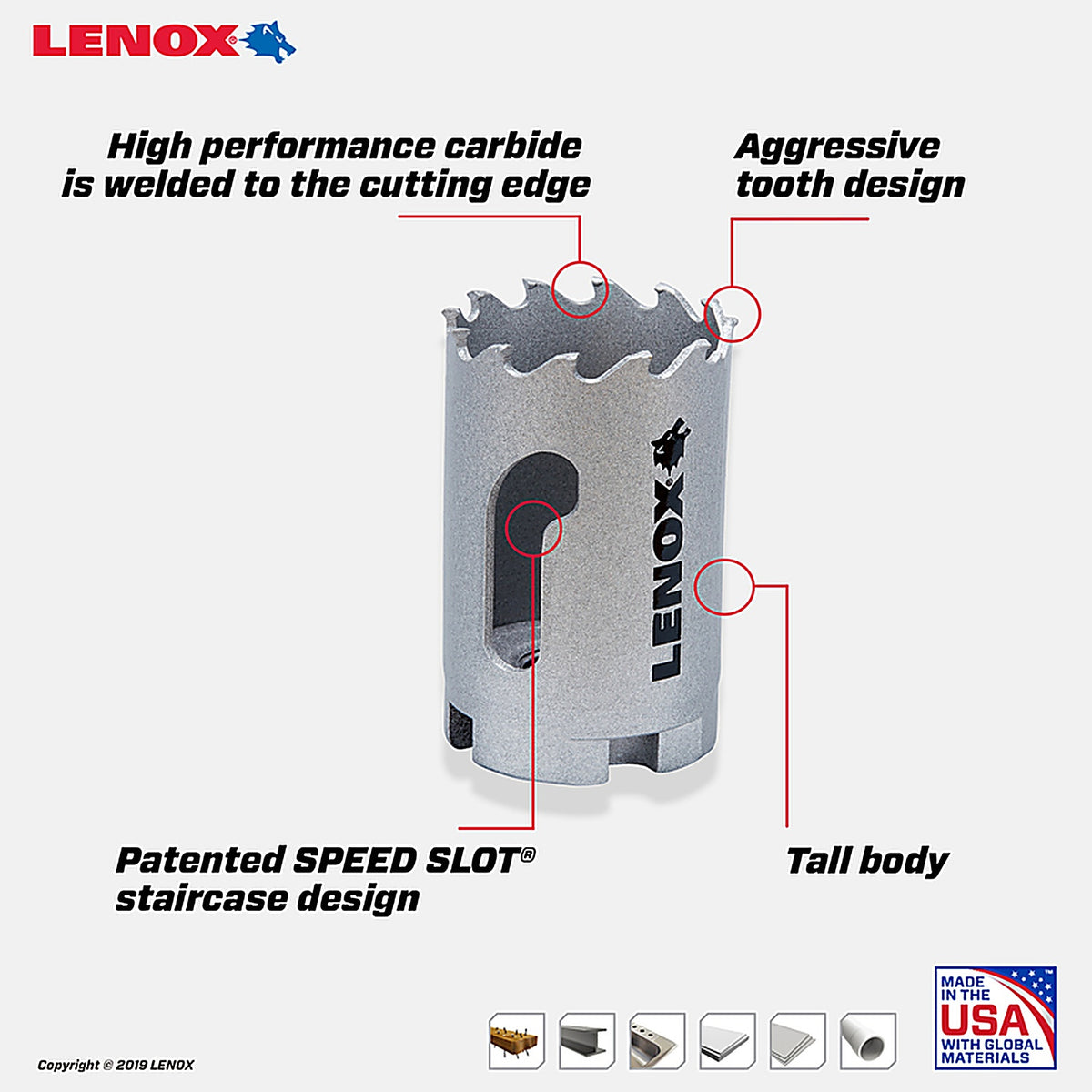 Lenox - LXAH3138 - Speed Slot 1-3/8 in. Carbide Tipped Hole Saw 1 pc