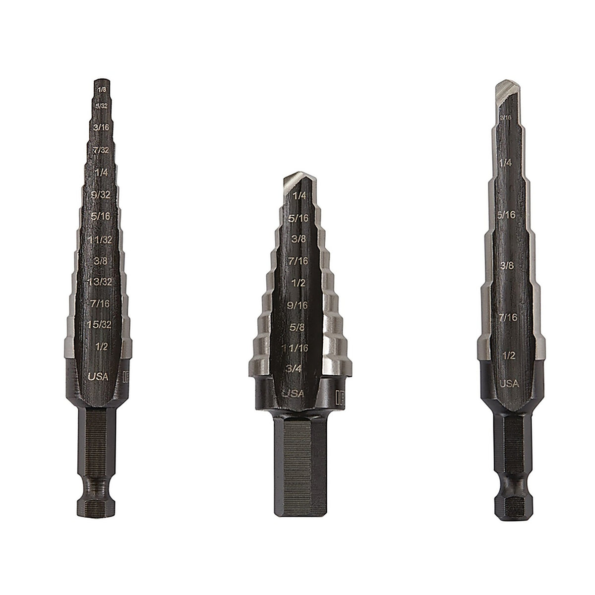 Irwin - 10502ZR - Unibit Assorted L High Speed Steel Step Drill Bit Set 3 pc
