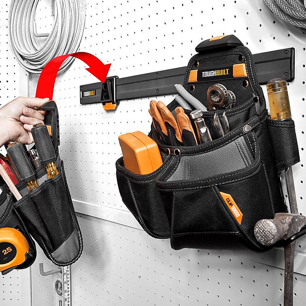 ToughBuilt - TB-53-2BES - 24 in. W X 7.48 in. H X 0.47 in. D Wall Tool Organizer Steel Black