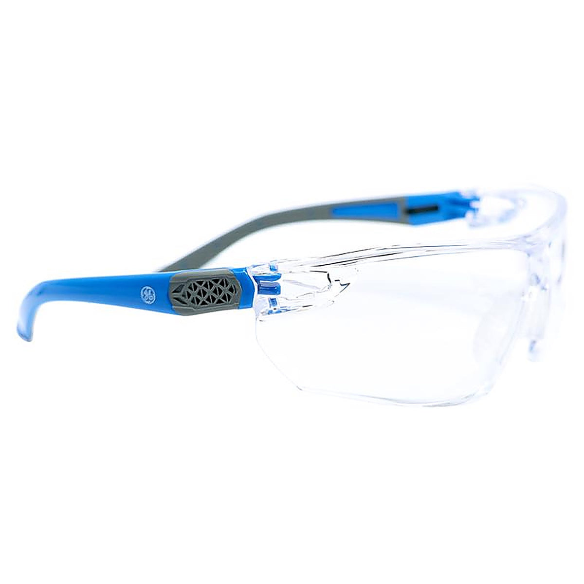 GE - GE202C - 02 Series Impact-Resistant Safety Glasses Clear Lens Blue/Gray Frame 1 pk