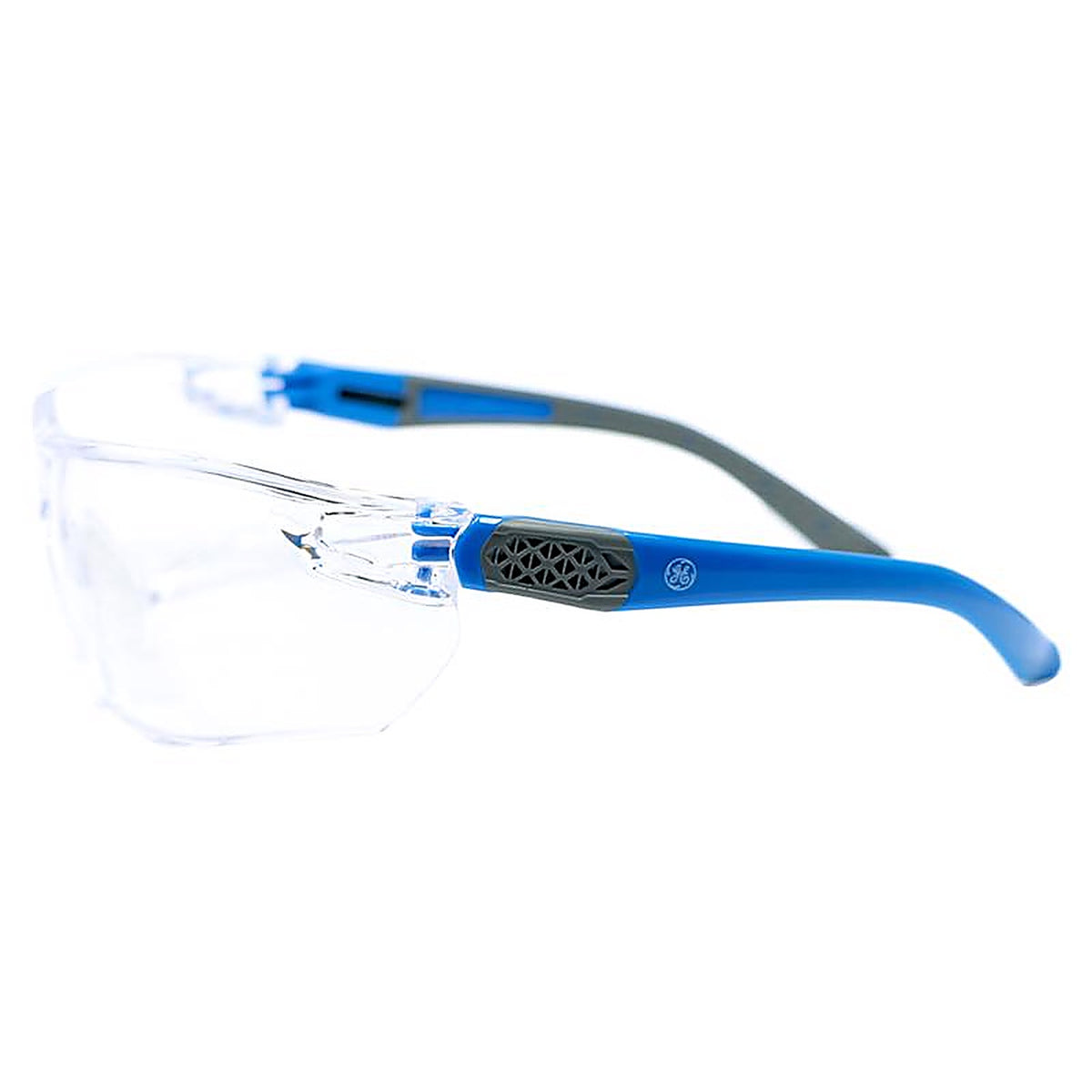 GE - GE202C - 02 Series Impact-Resistant Safety Glasses Clear Lens Blue/Gray Frame 1 pk