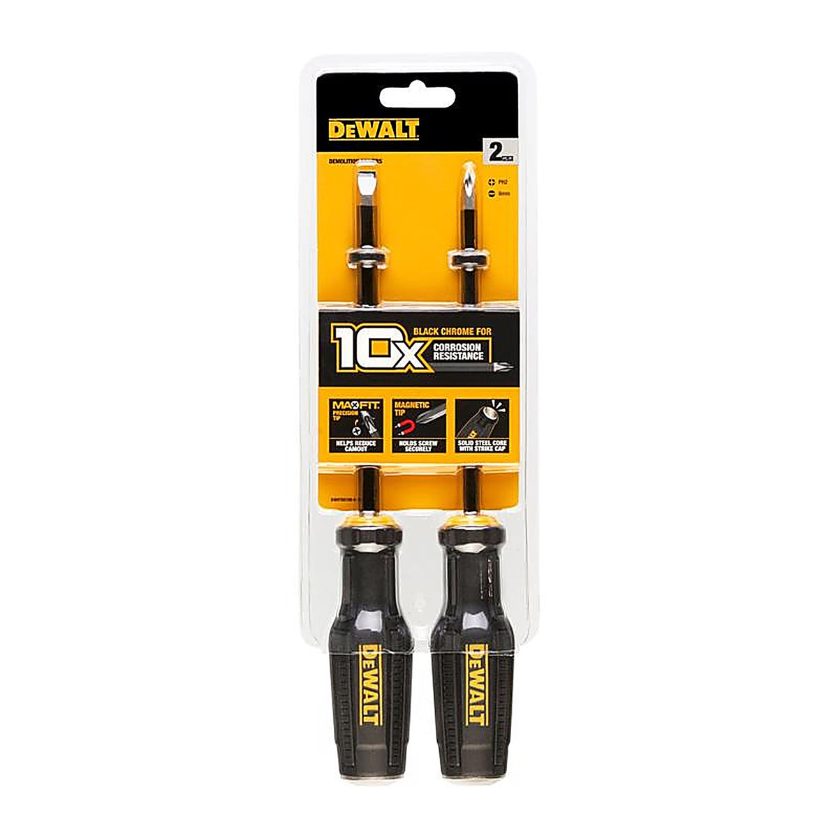 DeWalt - DWHT65100 - ToughSeries 6 in. L Phillips/Slotted Demolition Screwdriver Set 2 pk