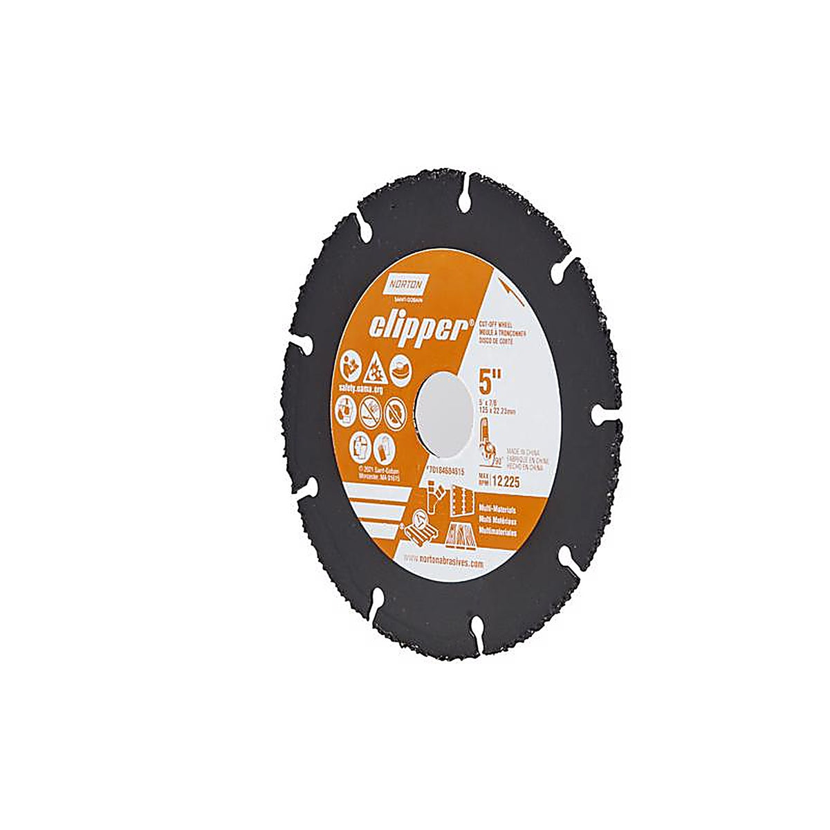 Norton - 70184684615 - Clipper 5 in. D X 7/8 in. Carbide Cut-Off Wheel 1 pc