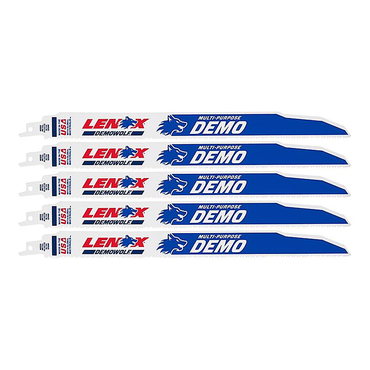 Lenox - LXAR1250R - DEMOWOLF 12 in. Bi-Metal WAVE EDGE Reciprocating Saw Blade 10 TPI 5 pk
