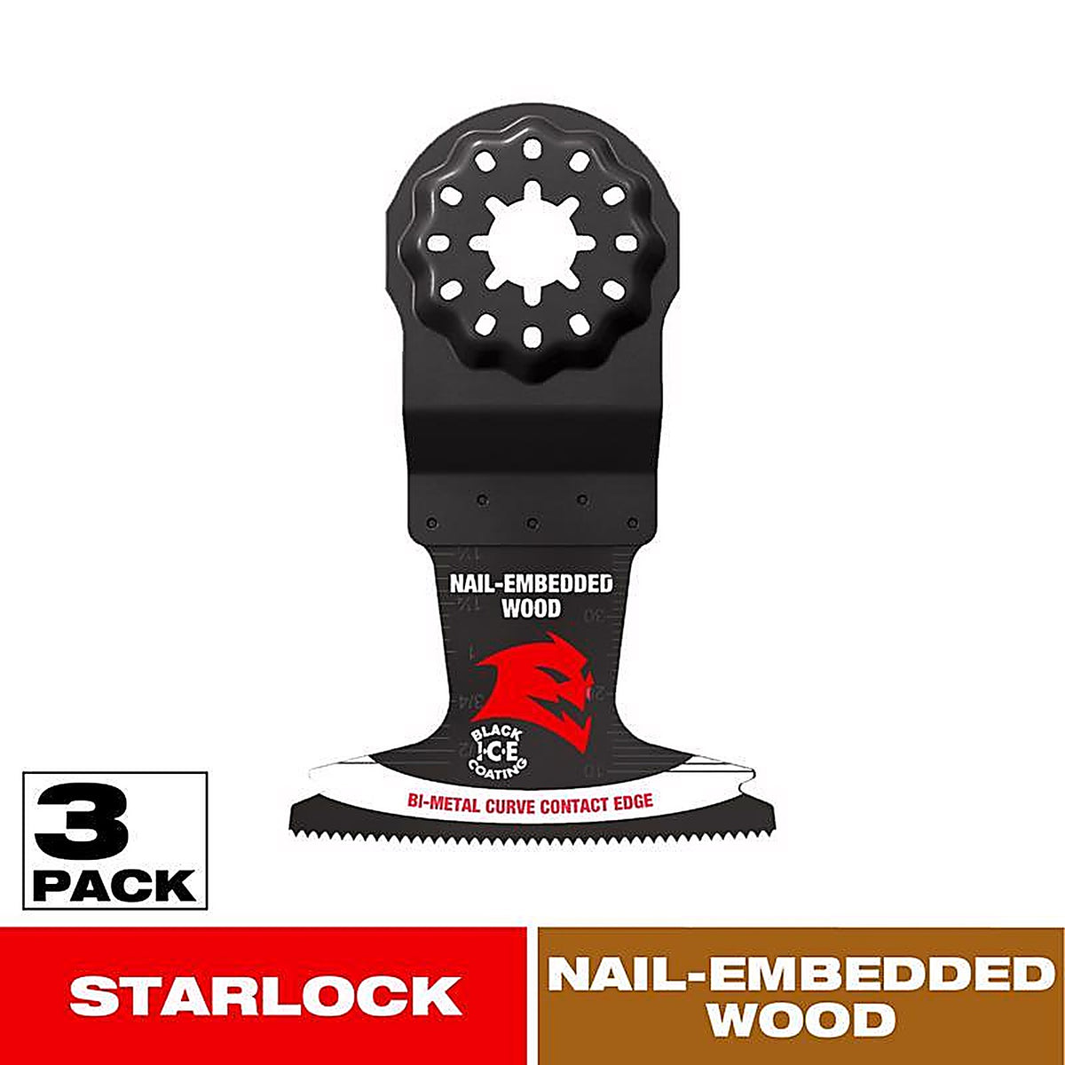 Diablo - DOS250BW3 - Starlock 2-1/2 in. W Bi-Metal Curved Contact Edge Oscillating Blade Nail-Embedded Wood 3 pk