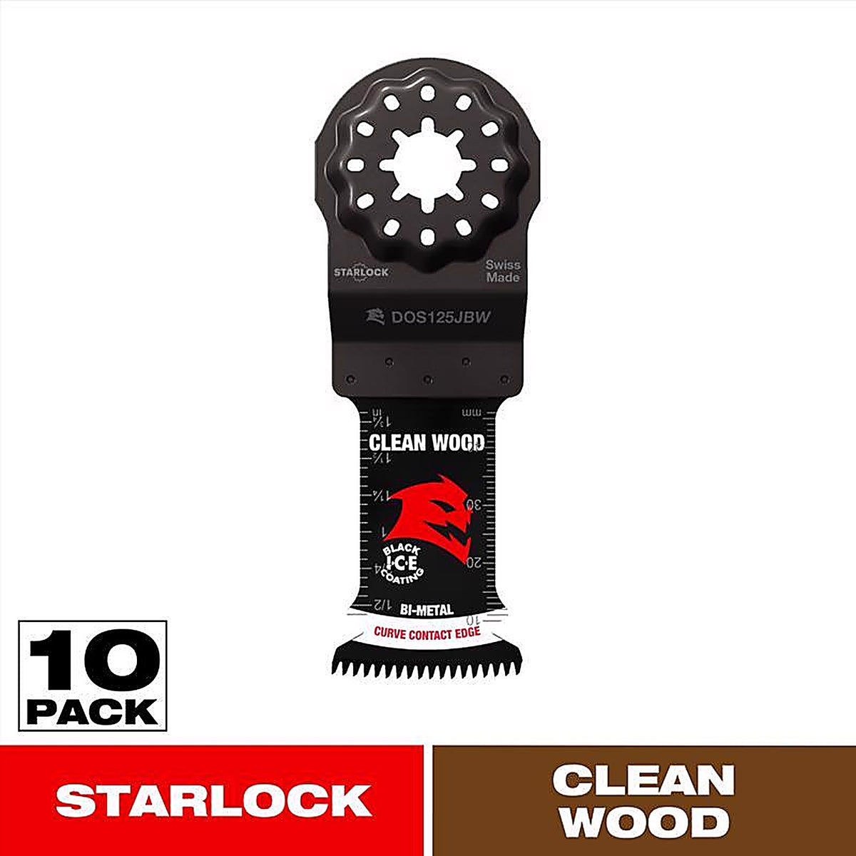 Diablo - DOS125JBW10 - Starlock 1-1/4 in. W Bi-Metal Curved Contact Edge Oscillating Blade Clean Wood 10 pk
