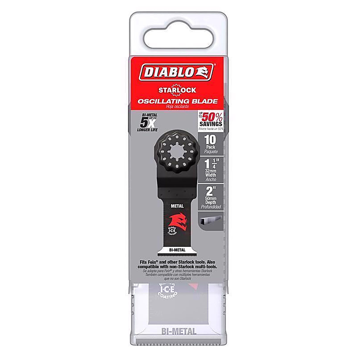 Diablo - DOS125BF10 - Starlock 1-1/4 in. W Bi-Metal Curved Contact Edge Oscillating Blade Metal 10 pk