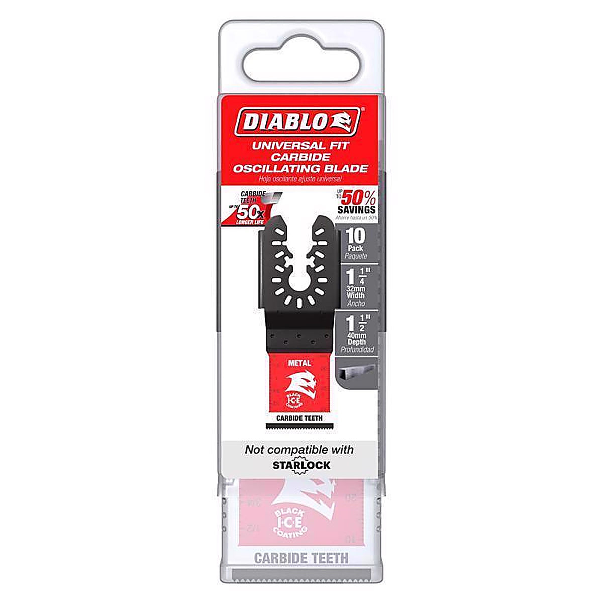 Diablo - DOU125CF10 - 1-1/4 in. W Carbide Oscillating Blade Metal 10 pk