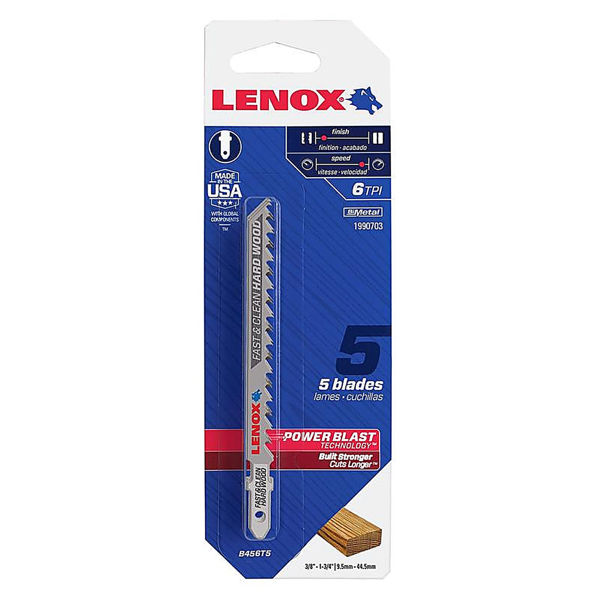 Lenox - 1990703 - 4 in. Bi-Metal T-Shank Jig Saw Blade 6 TPI 5 pk