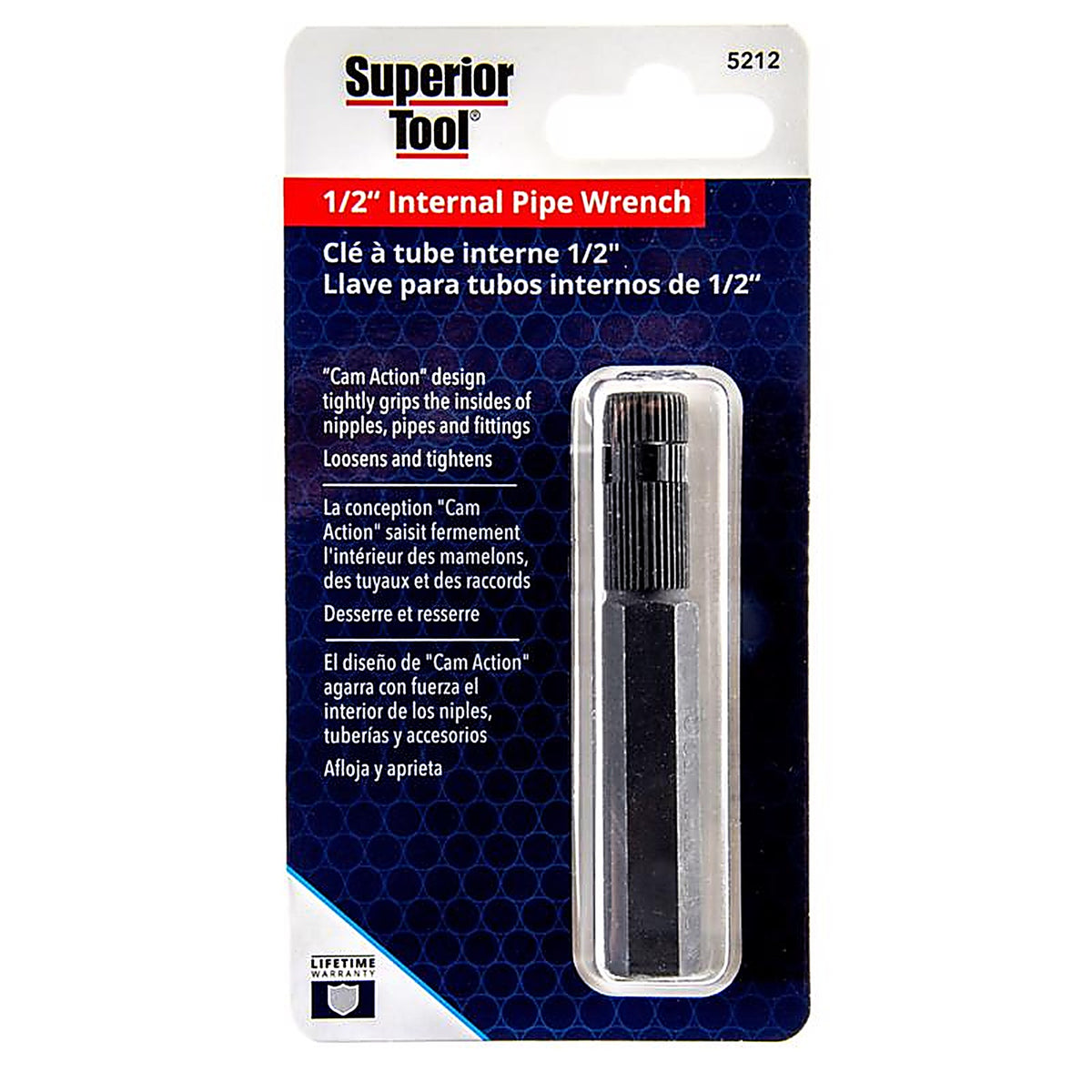 Superior Tool - 5212 - Internal Pipe Wrench Silver 1 pc
