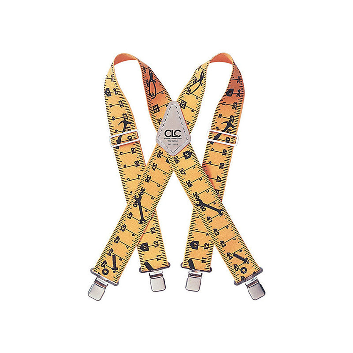 CLC - 110RUL - 4 in. L X 2 in. W Nylon Ruler Suspenders Yellow 1 pair