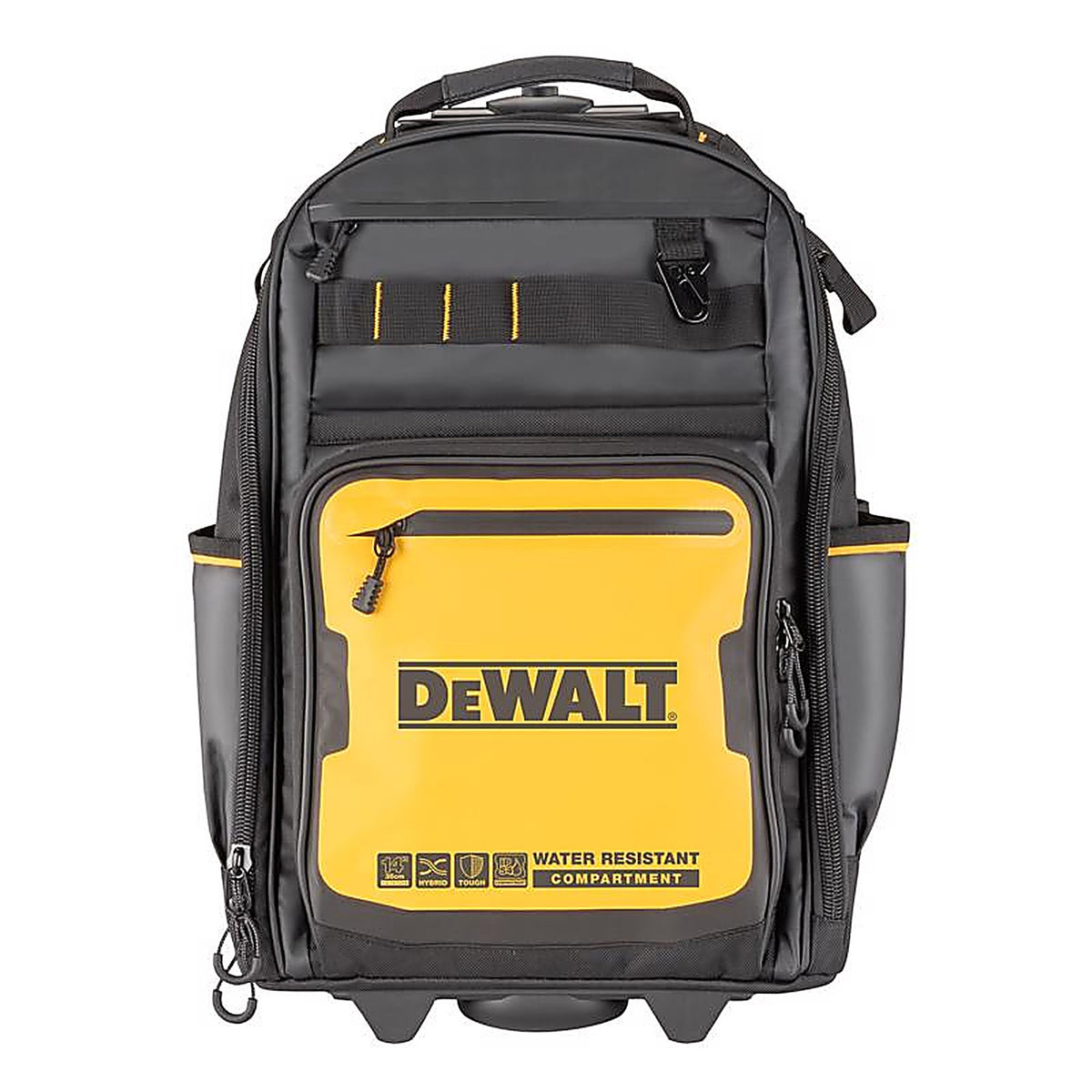 DeWalt - DWST560101 - Polyester/Tarpaulin Pro Backpack on Wheels Tool Bag 46 pocket Black/Yellow 1 pc
