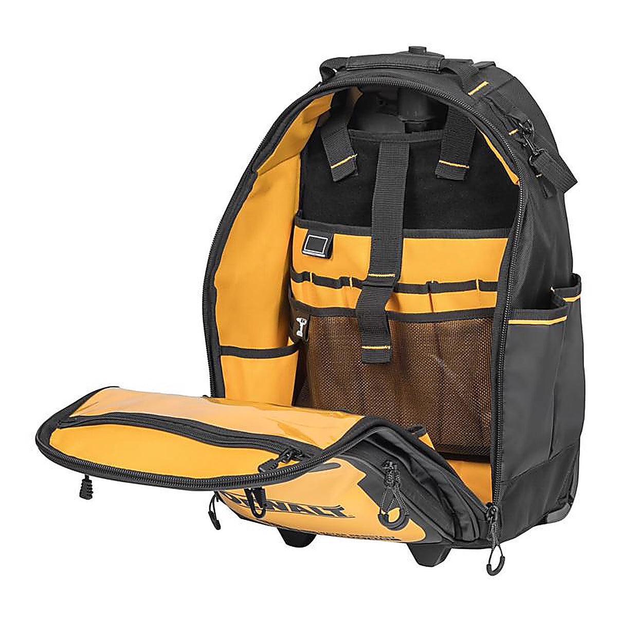 DeWalt - DWST560101 - Polyester/Tarpaulin Pro Backpack on Wheels Tool Bag 46 pocket Black/Yellow 1 pc