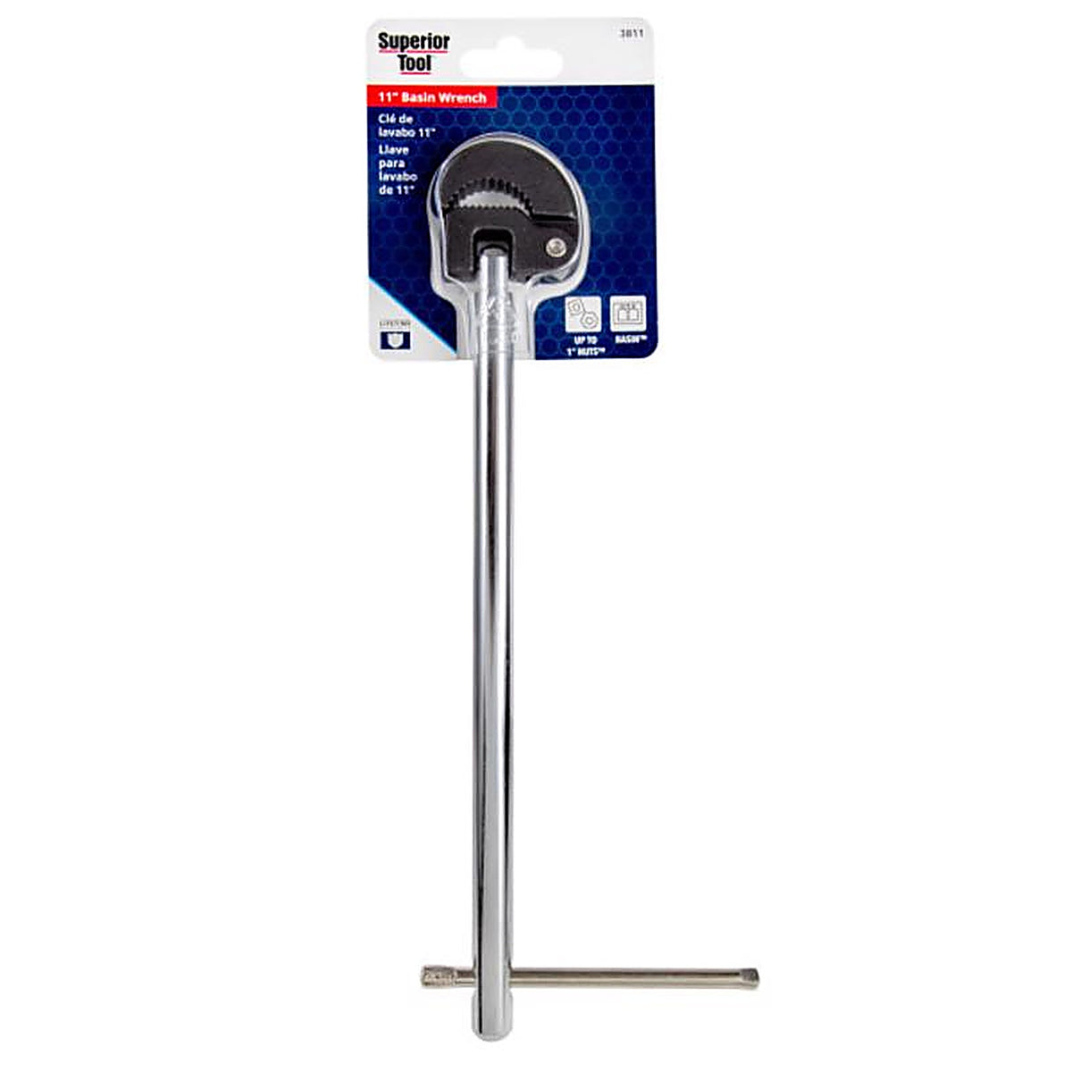Superior Tool - 3811 - Basin Wrench Silver 1/pc.