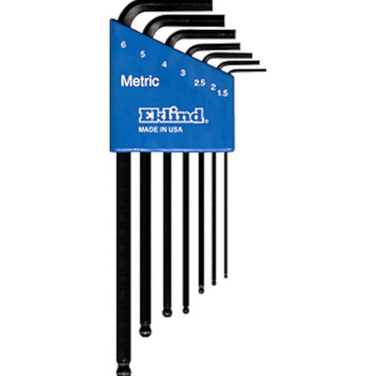 Eklind Tool - 13607 - Ball Hex-L 1.5 to 6 Metric Long Arm Balldriver Hex Key Set Multi-Size in. 7/pc.