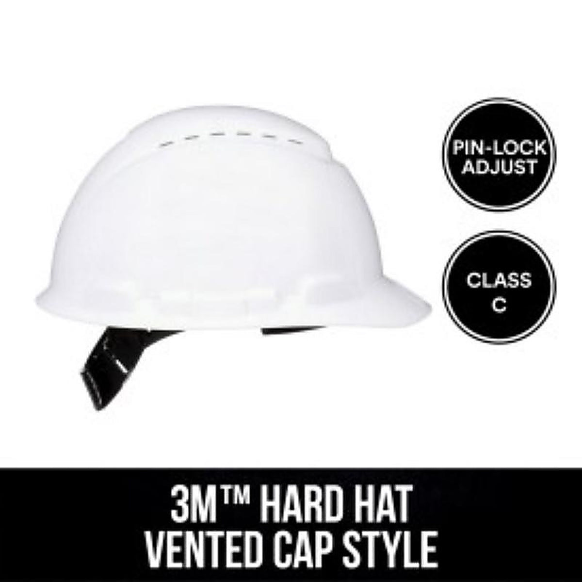 3M - CHHWH1-V-12-DC - Pinlock Hard Hat White Vented