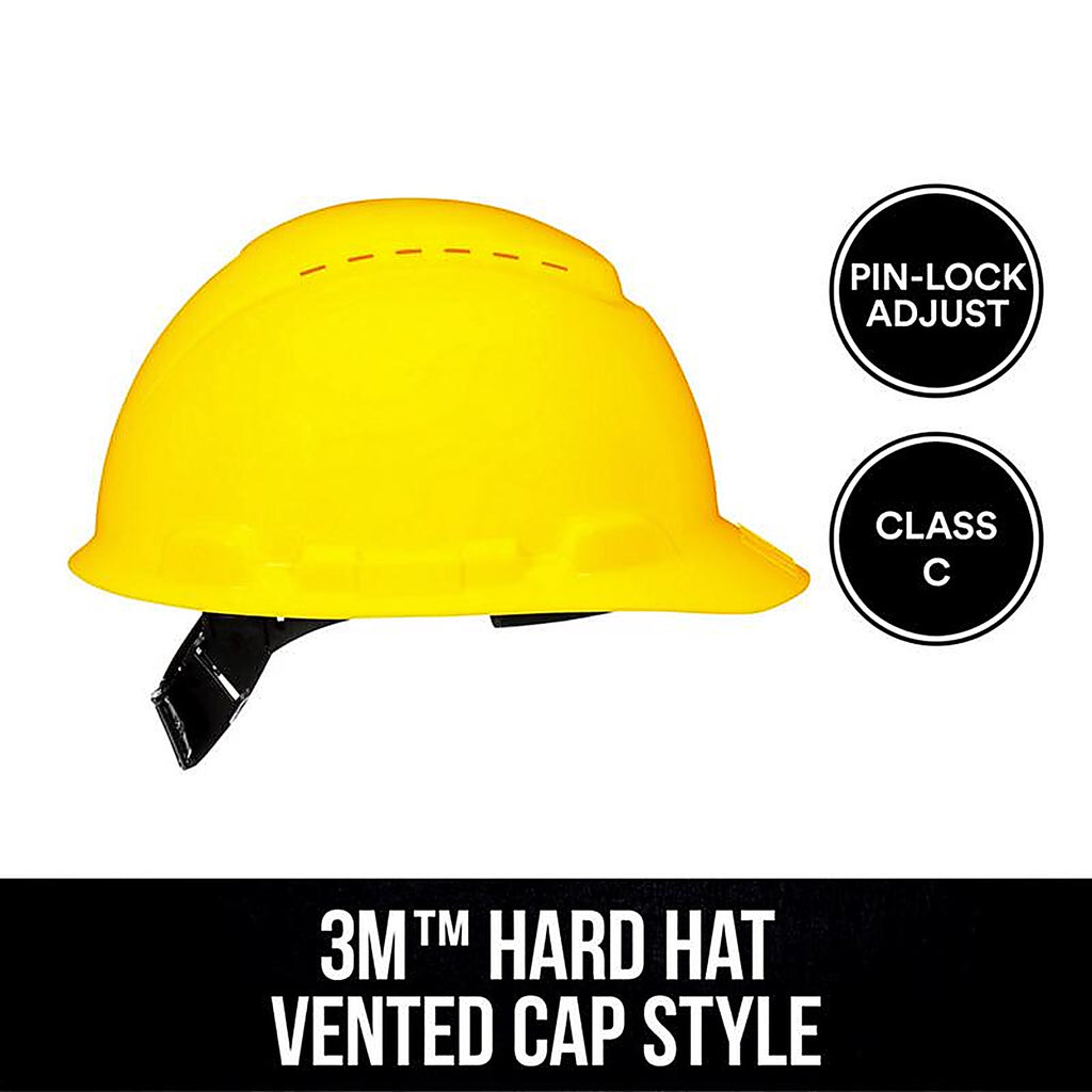 3M - CHHYH1-V-12-DC - Pinlock Hard Hat Yellow Vented