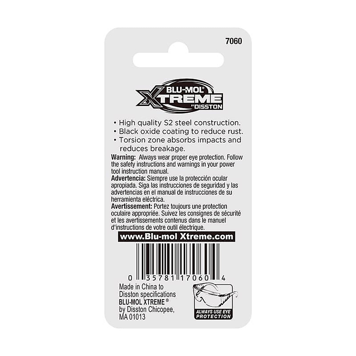 Blu-Mol - E0217060 - Xtreme Assorted 1 in. Impact Driver Bit Set S2 Tool Steel 5 pc