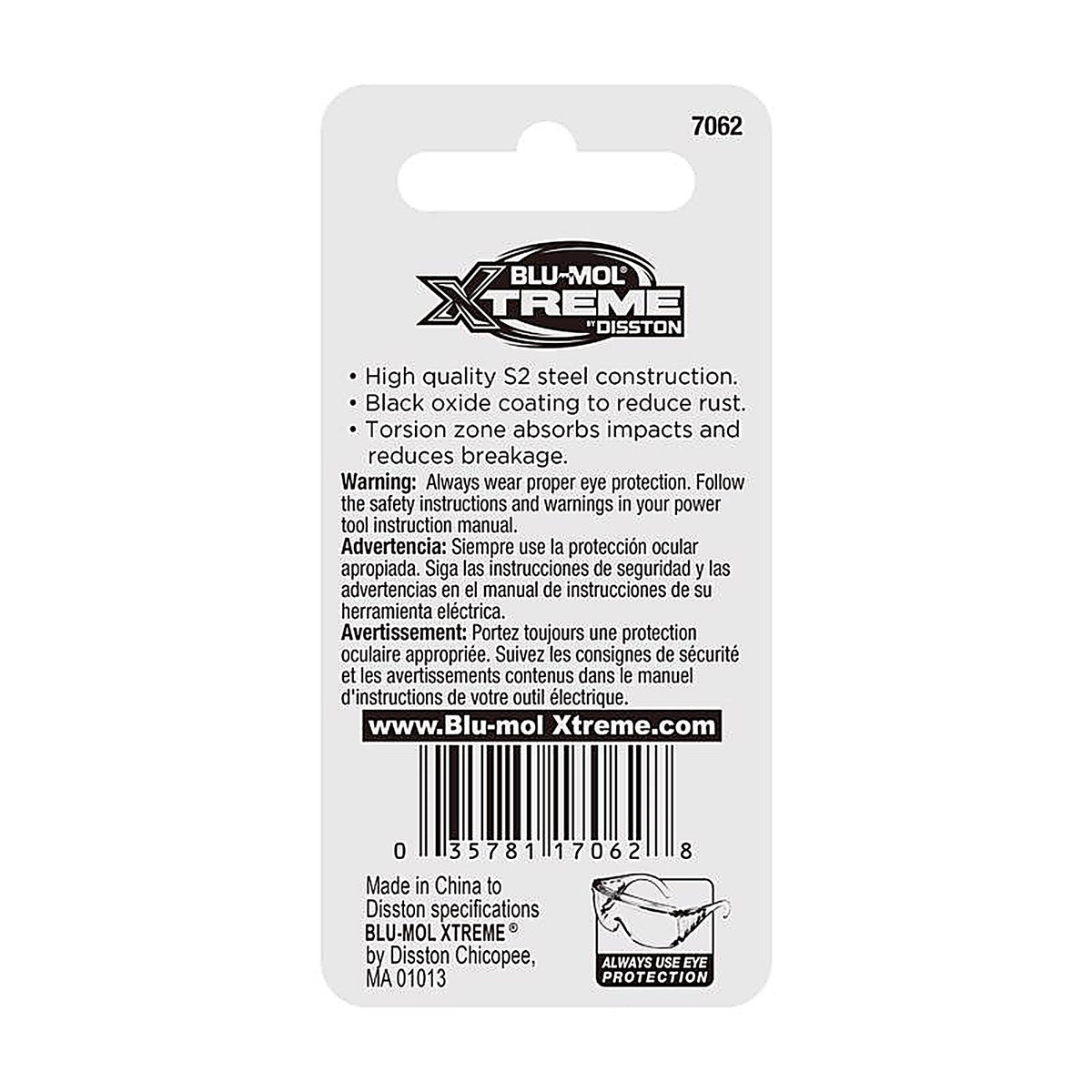 Blu-Mol - E0217062 - Xtreme Phillips #2 X 1 in. L P2 Impact Insert Bit Set S2 Tool Steel 2 pc