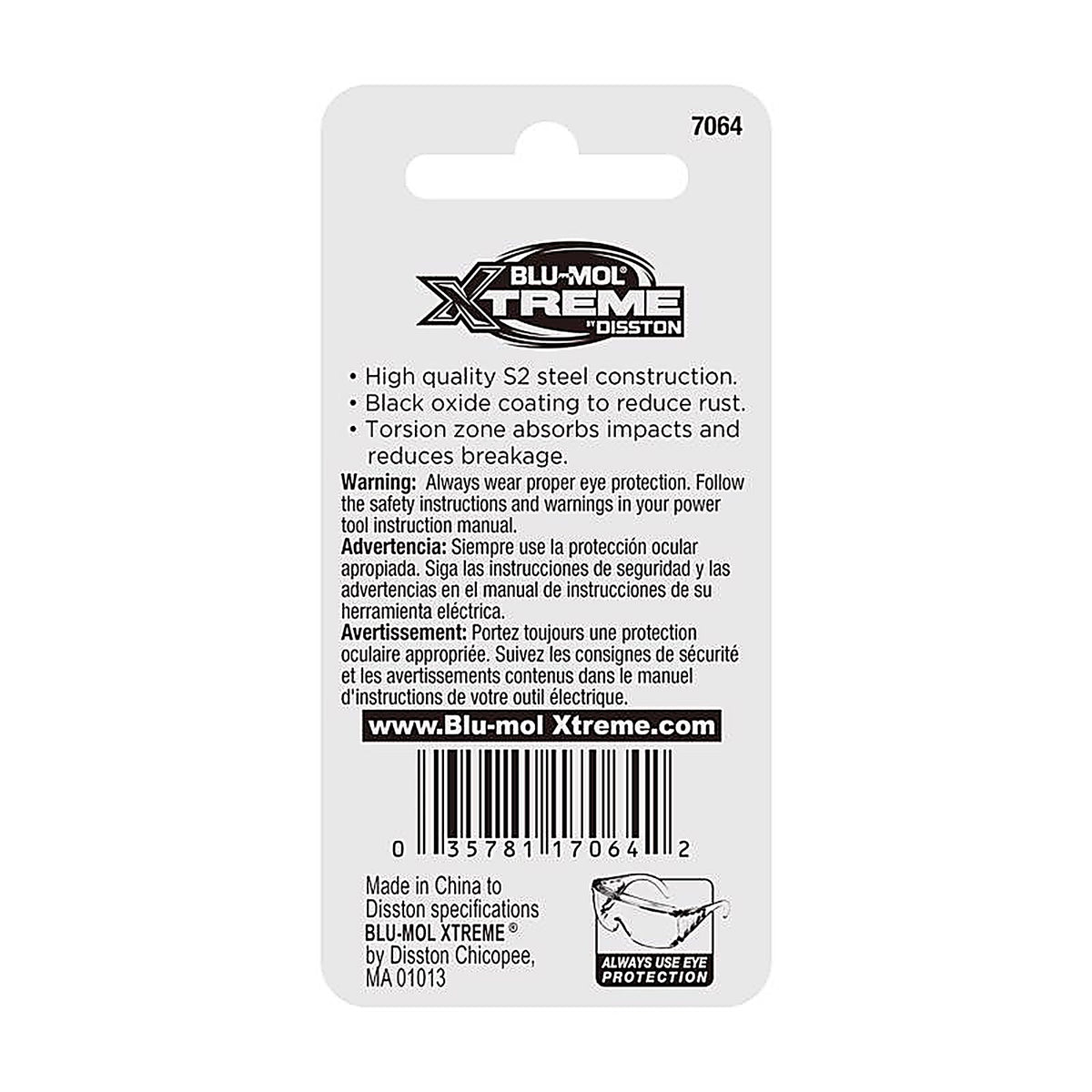 Blu-Mol - E0217064 - Xtreme Slotted #3/#4 X 1 in. L Screwdriver Bit S2 Tool Steel 2 pc
