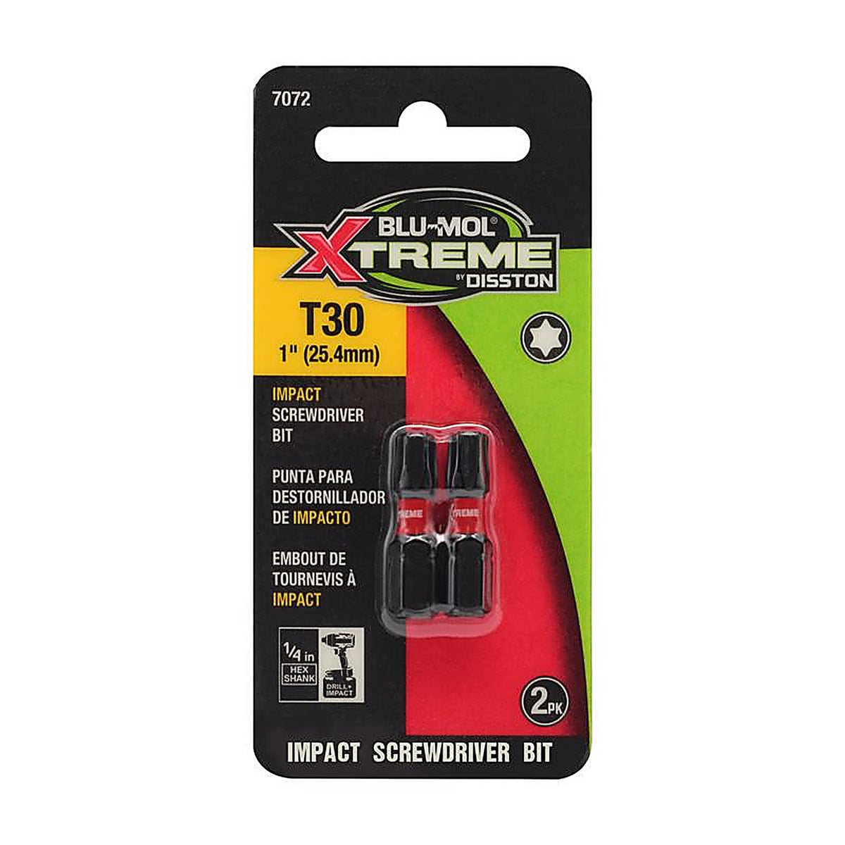 Blu-Mol - E0217072 - Xtreme Torx 30 X 1 in. L Screwdriver Bit S2 Tool Steel 2 pc