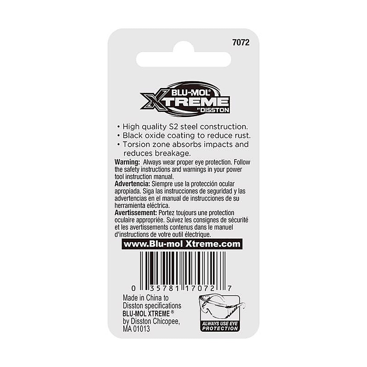 Blu-Mol - E0217072 - Xtreme Torx 30 X 1 in. L Screwdriver Bit S2 Tool Steel 2 pc