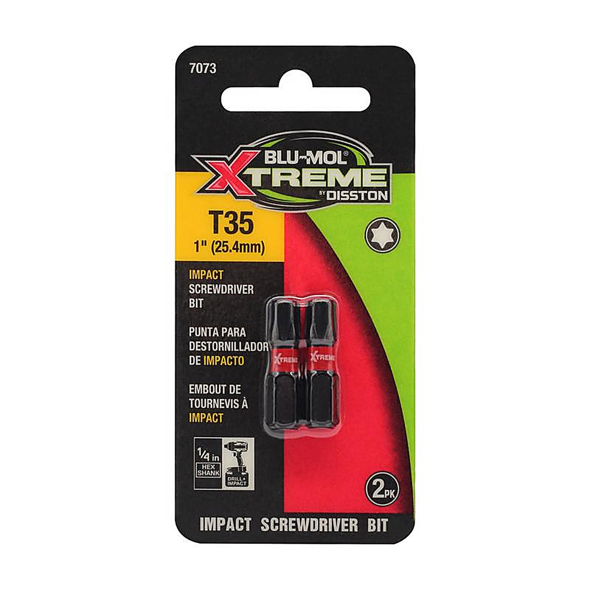 Blu-Mol - E0217073 - Xtreme Torx 35 X 1 in. L Screwdriver Bit S2 Tool Steel 2 pc