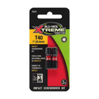 Blu-Mol - E0217074 - Xtreme Torx 40 X 1 in. L Screwdriver Bit S2 Tool Steel 2 pc