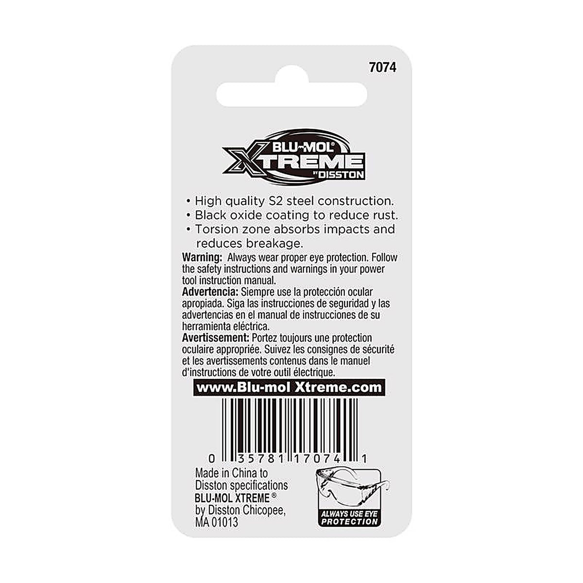 Blu-Mol - E0217074 - Xtreme Torx 40 X 1 in. L Screwdriver Bit S2 Tool Steel 2 pc