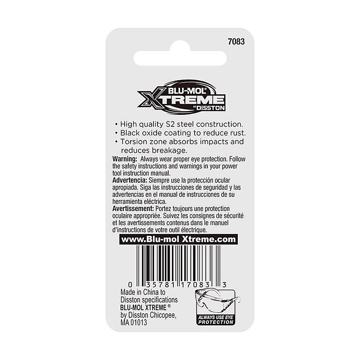 Blu-Mol - E0217083 - Xtreme Square 3 X 2 in. L Screwdriver Bit S2 Tool Steel 2 pc
