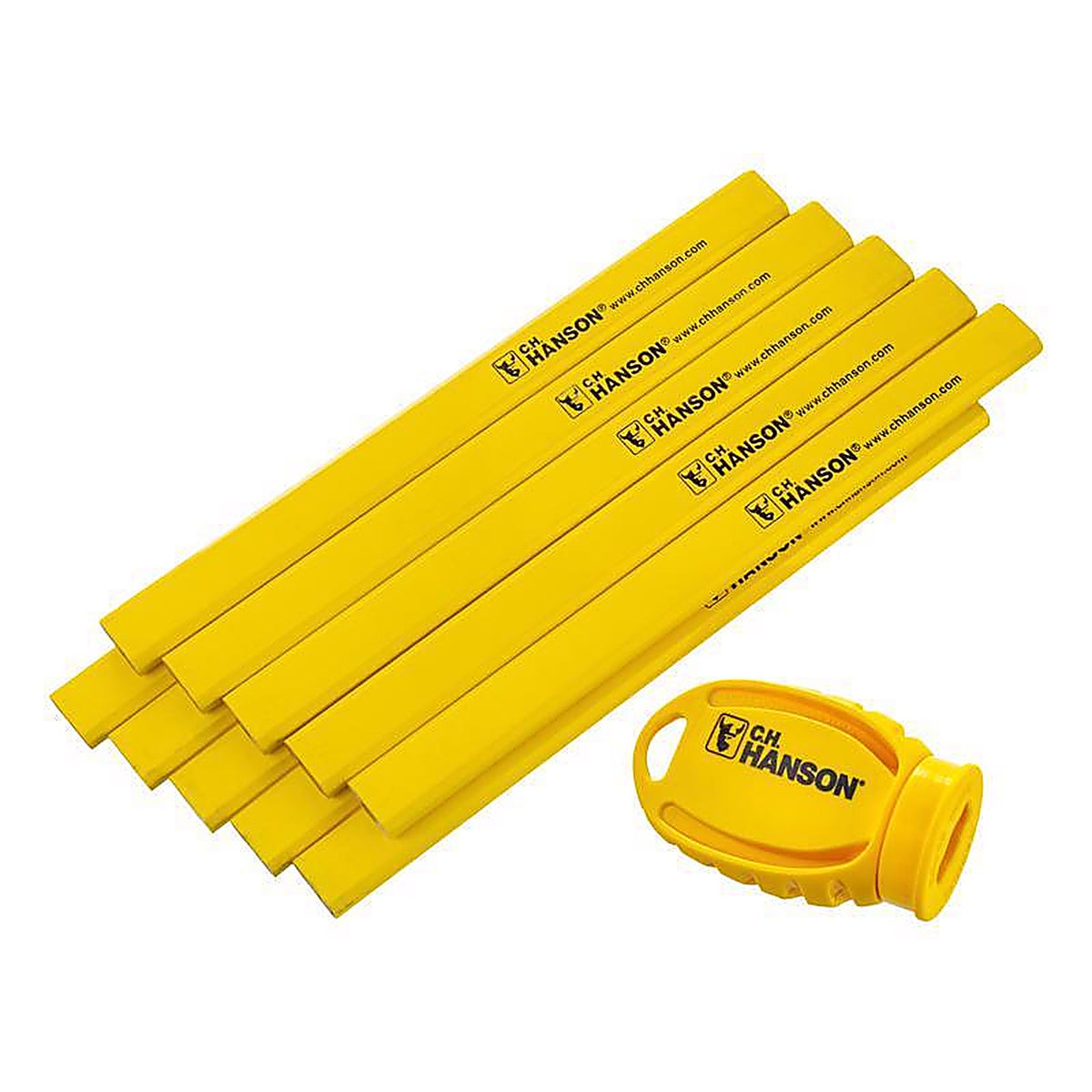 C.H. Hanson - 10214 - Carpenter Pencil and Sharpener Yellow 10 pc
