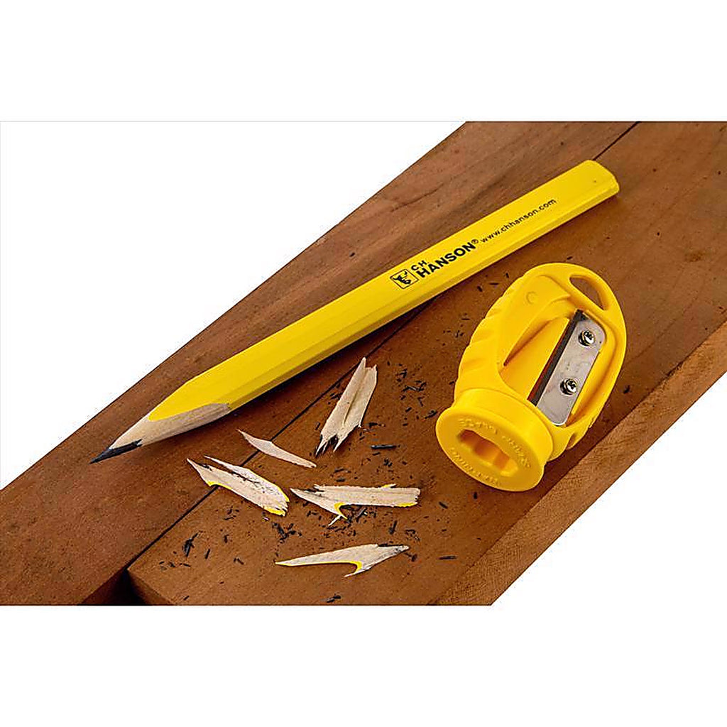 C.H. Hanson - 10214 - Carpenter Pencil and Sharpener Yellow 10 pc