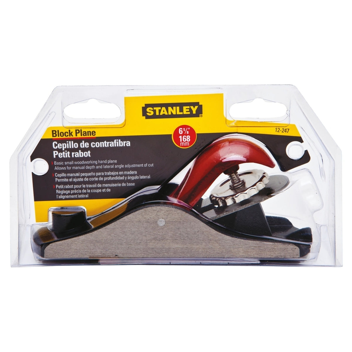 Stanley - 12-247 - 6.6 in. L x 1.6 in. W Block Plane Cast Iron Yellow