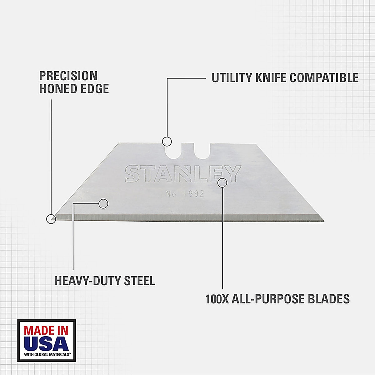 Stanley - 11-921A - Steel Heavy Duty Blade Dispenser with Blades 2-7/16 in. L - 100/Pack