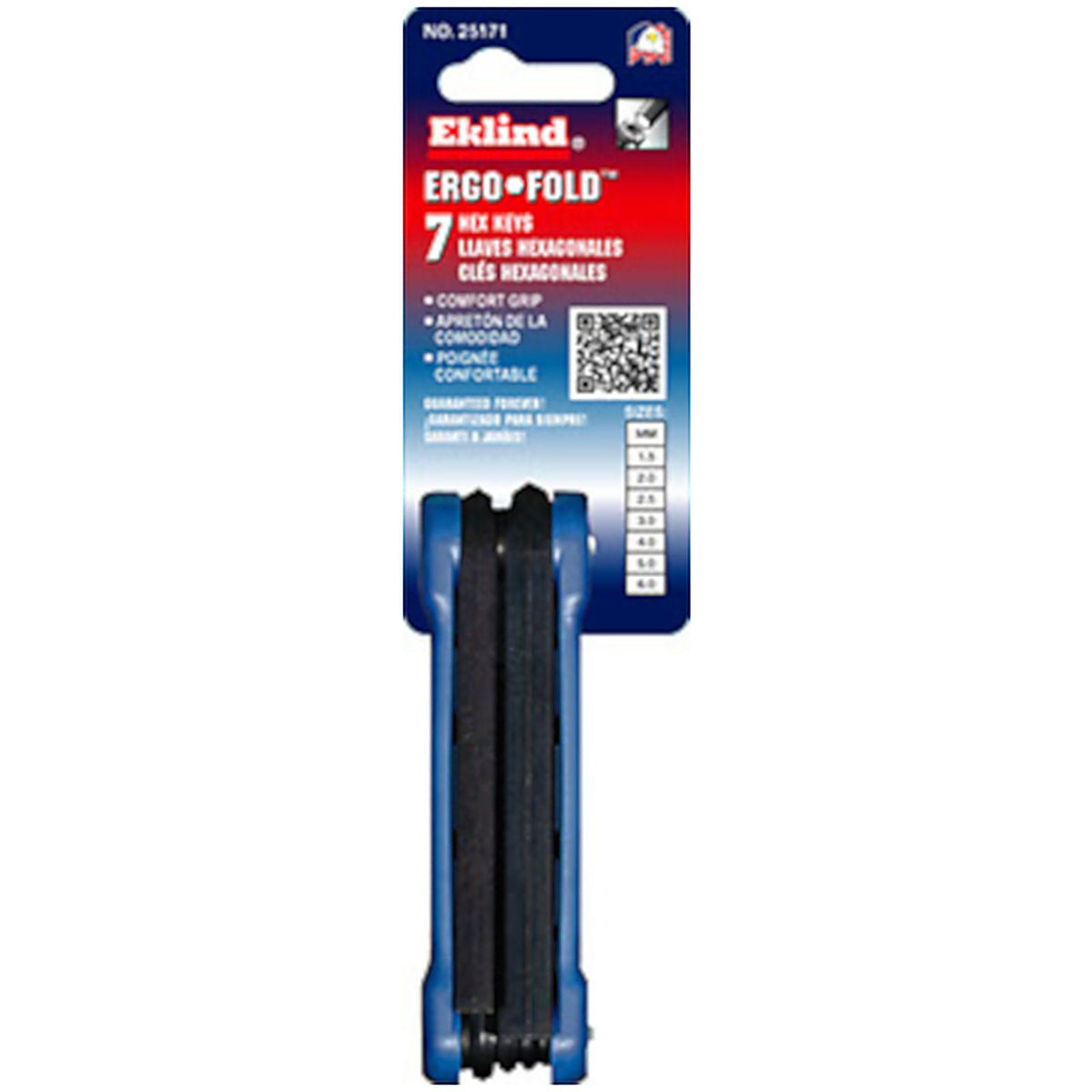 Eklind Tool - 25171 - Ergo-Fold Assorted Metric Fold-Up Hex Key Set Multi-Size in. 7/pc.