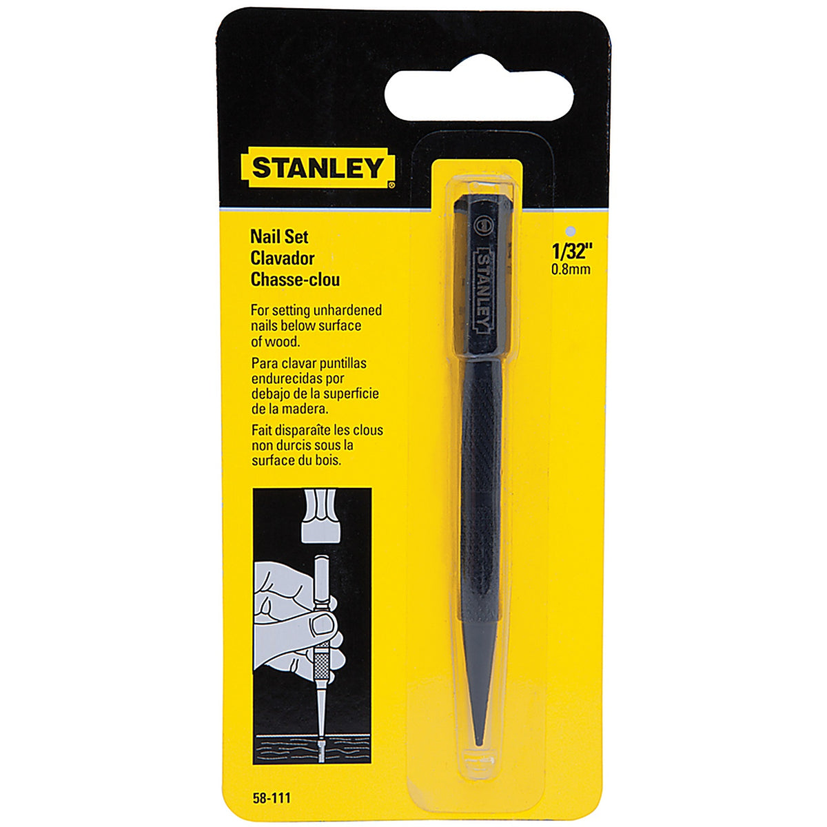 Stanley - 58-111 - 1/32 in. Nail Set 1/pc.