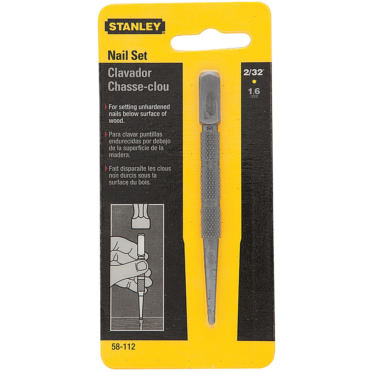Stanley - 58-112 - 2/32 in. Nail Set 1/pc.