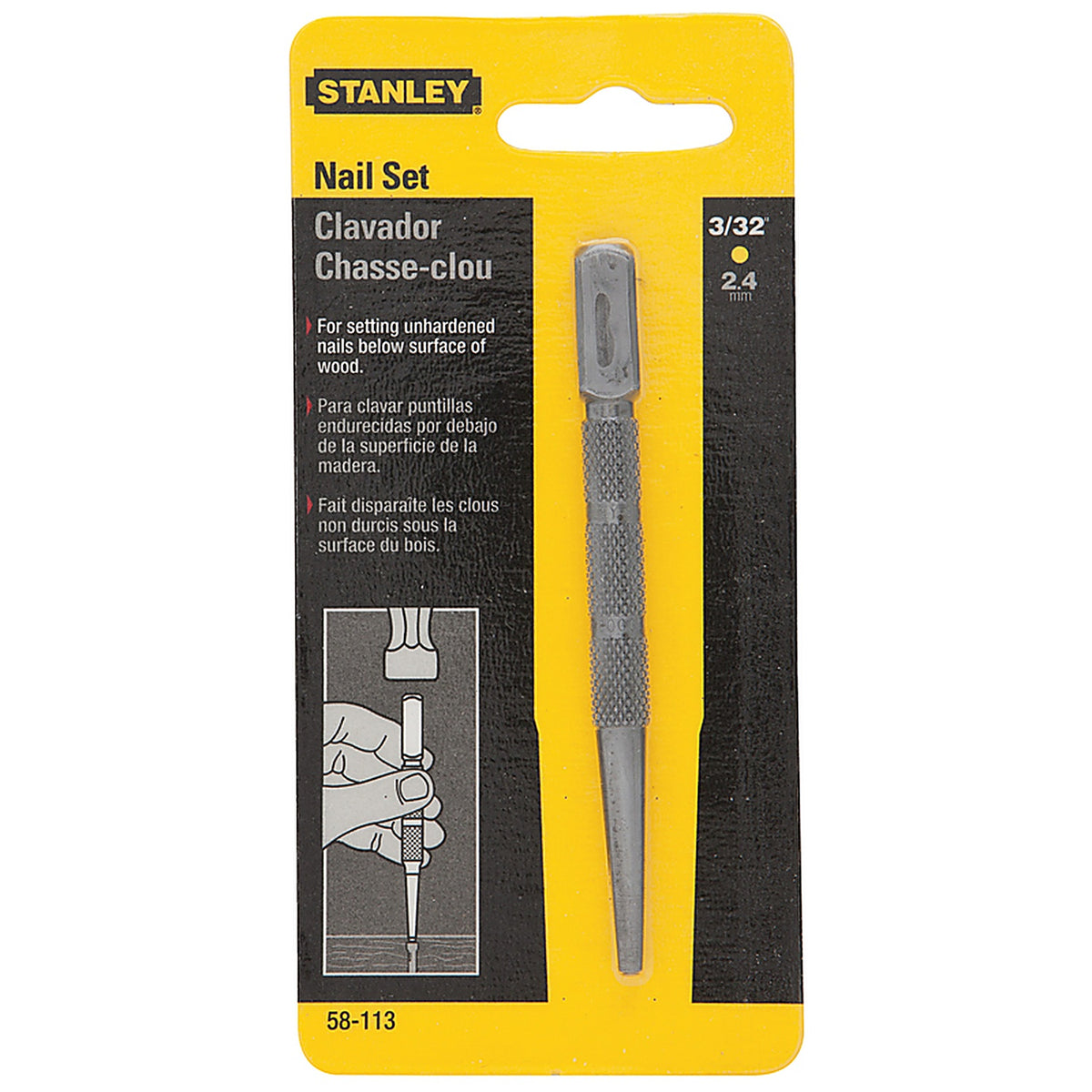 Stanley - 58-113 - 3/32 in. Nail Set 1/pc.