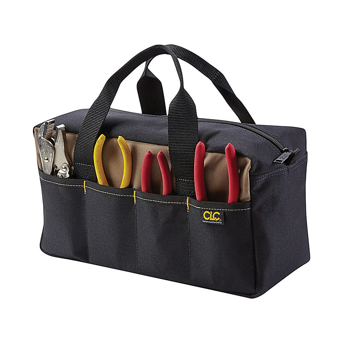 CLC - 1116 - 5.5 in. W X 6 in. H Polyester Tool Tote 8 pocket Black/Tan 1 pc