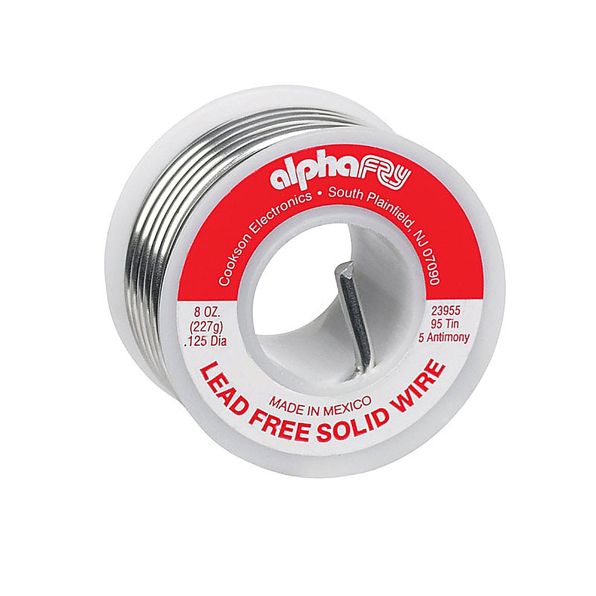 Alpha Fry - 23955 - 8 oz Lead-Free Solid Wire Solder 0.125 in. D Tin/Antimony 95/5 1 pc