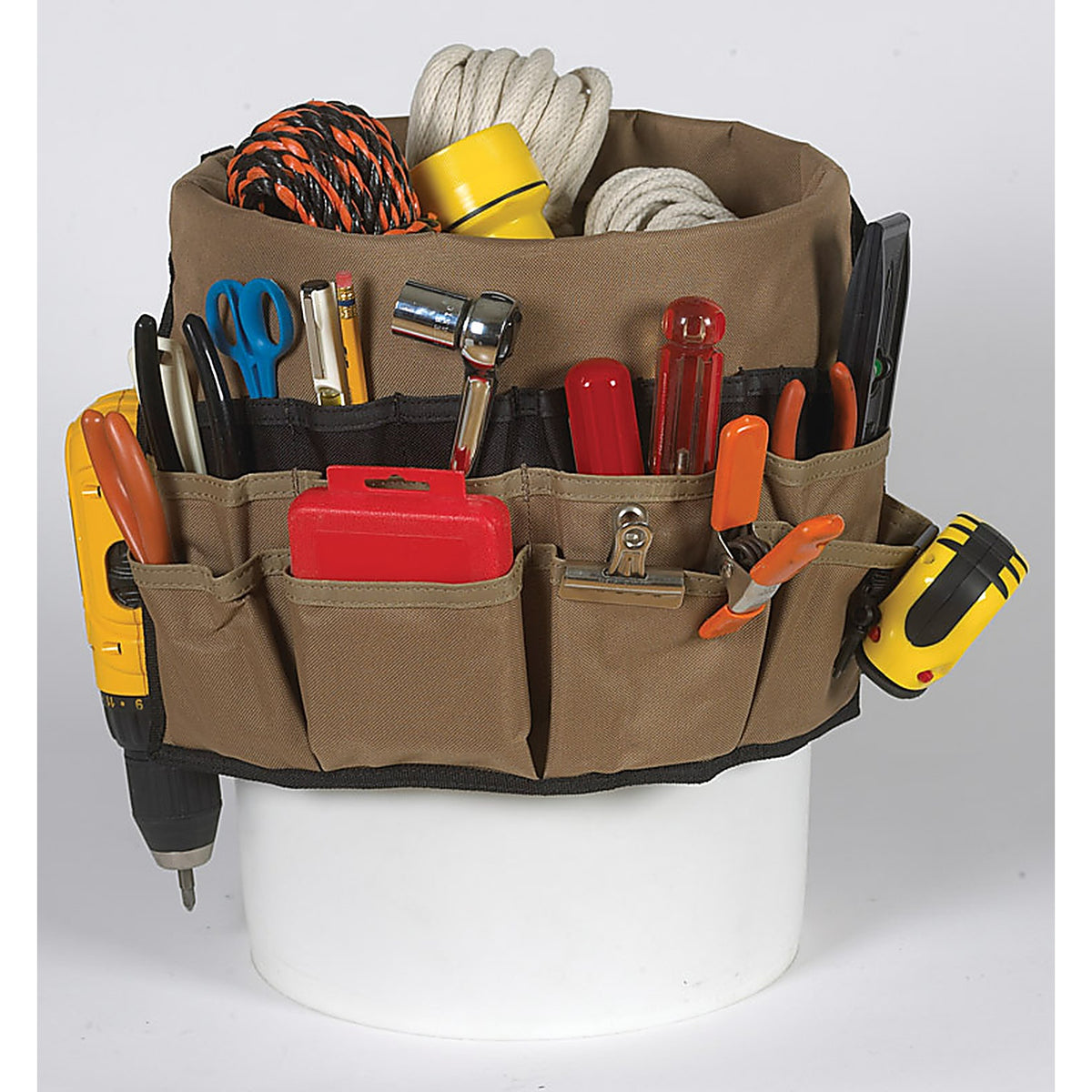 CLC - 1119 - 3 in. W X 12.75 in. H Polyester Bucket Organizer 48 pocket Black/Tan 1 pc