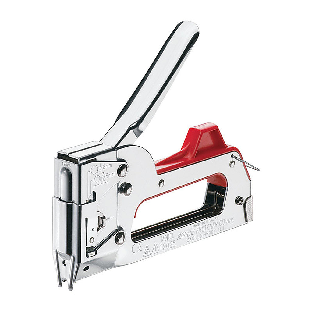 Arrow Fastener - T2025-6 - 5/16 in. Flat, Round Stapler and Tacker Red/Silver
