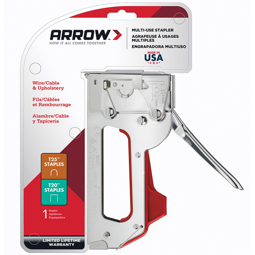 Arrow Fastener - T2025-6 - 5/16 in. Flat, Round Stapler and Tacker Red/Silver
