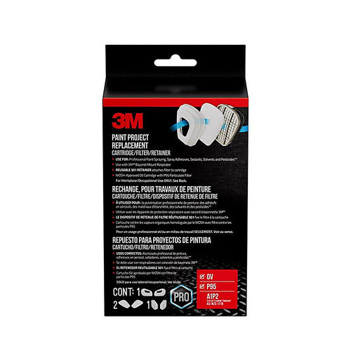3M - 6023P1-DC - P95 Paint Project Respirator Supply Kit 6000 & 7000 Gray 8 pc