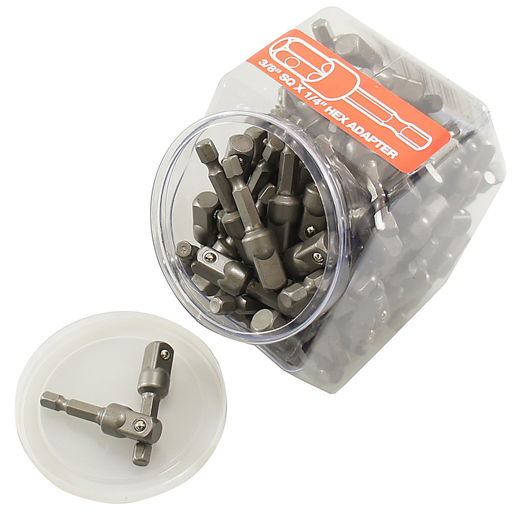 Best Way Tools - 84073 - Adapter Hex/Square 1/4 x 2 in. L Socket Adapter Carbon Steel 100/pc.
