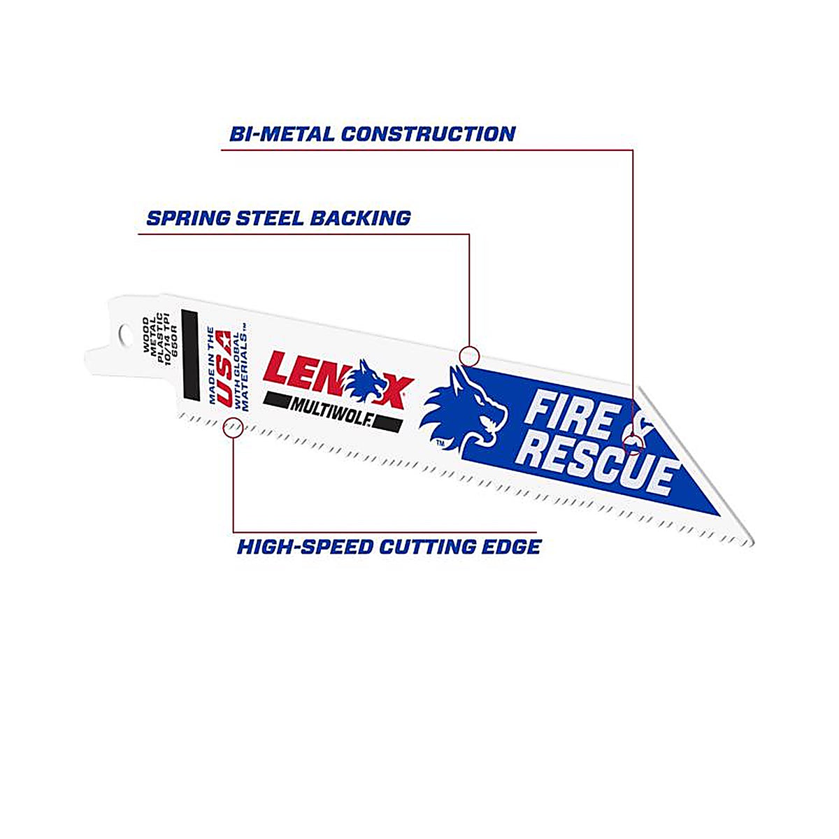 Lenox - 20592650R - 6 in. Bi-Metal Reciprocating Saw Blade 10/14 TPI - 2/Pack