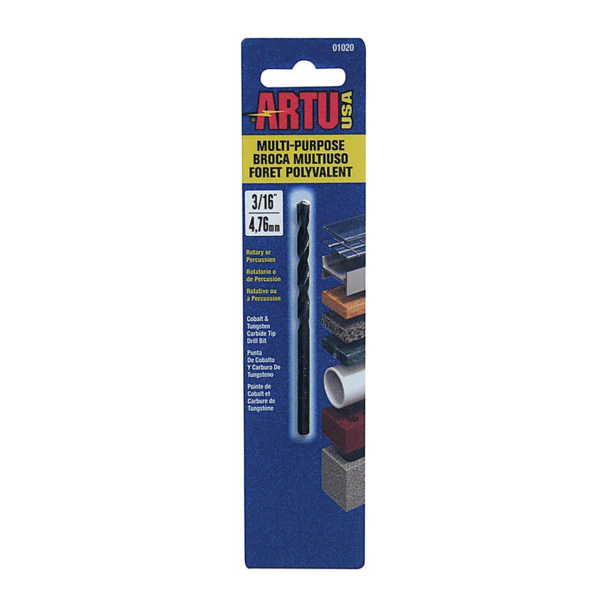 Artu - 1020 - 3/16 in. x 3-1/2 in. L Tungsten Carbide Tipped Drill Bit 1/pc.
