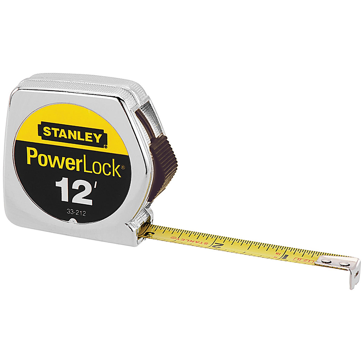 Stanley - 33-212 - PowerLock 12 ft. L x 0.5 in. W Tape Measure - 1/Pack