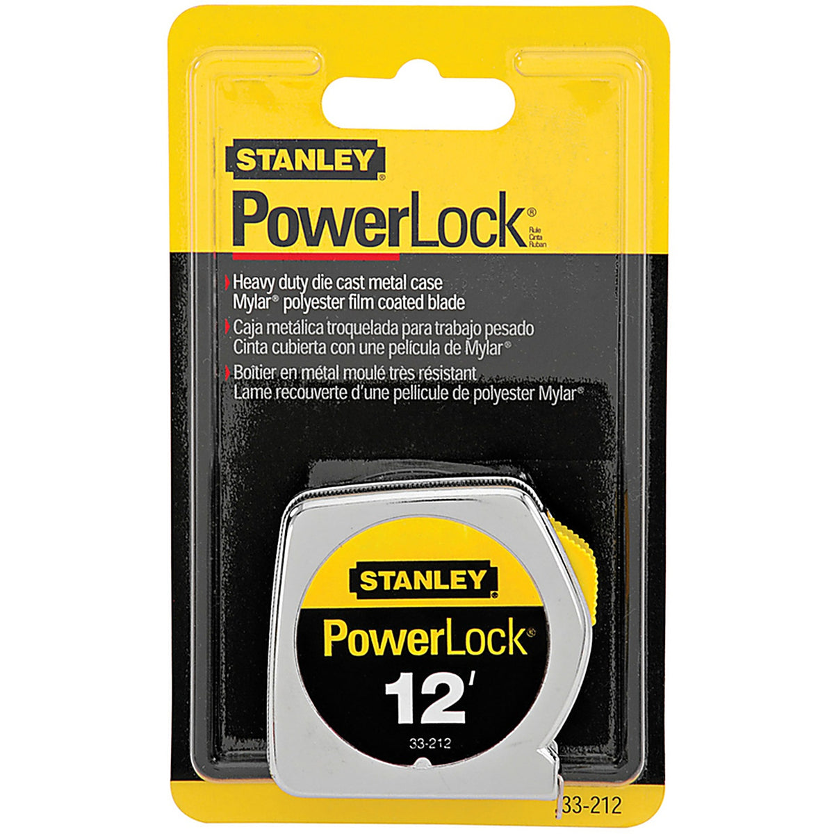 Stanley - 33-212 - PowerLock 12 ft. L x 0.5 in. W Tape Measure - 1/Pack